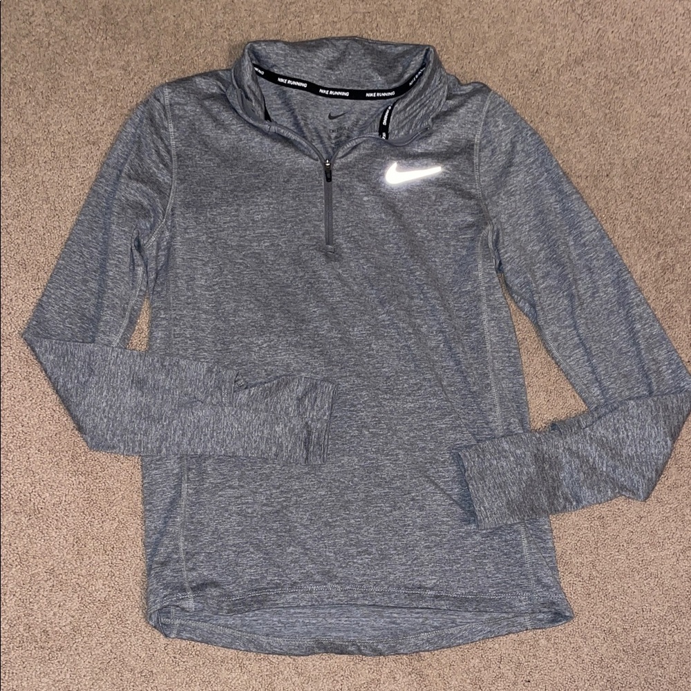 Nike Heather Gray Quarter-Zip Top